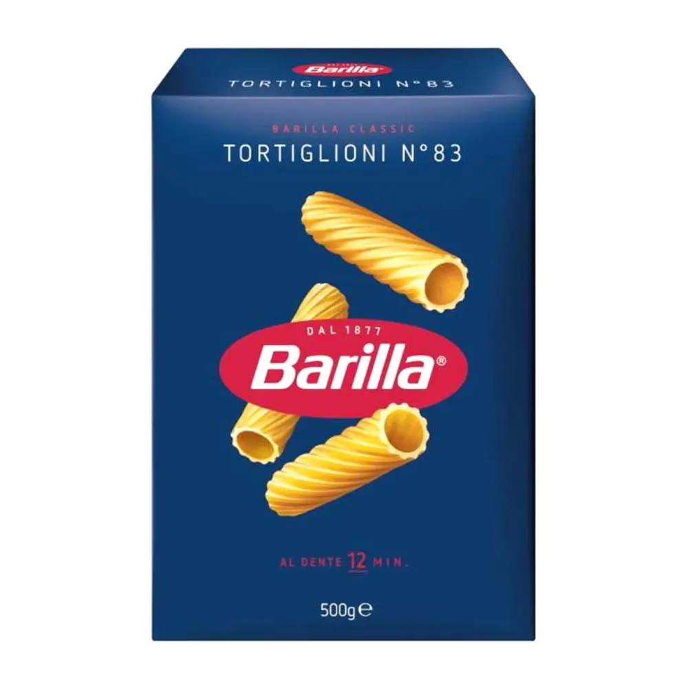 Nui Ống, Tortiglioni, No. 83, Durum Wheat Semolina Pasta (500g) - BARILLA
